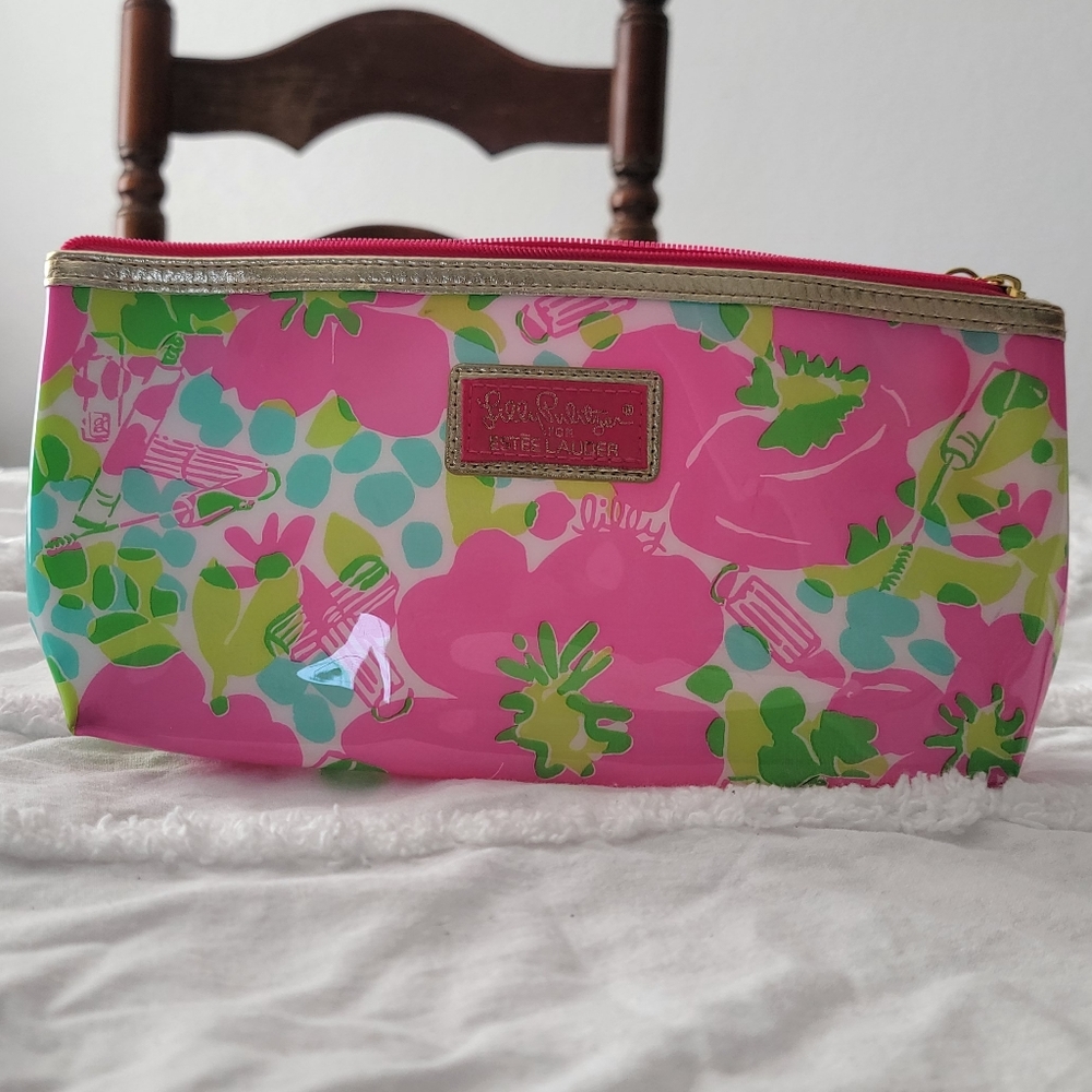 LILY PULITZER ESTE LAUDER MAKEUP BAG PINK FLORAL